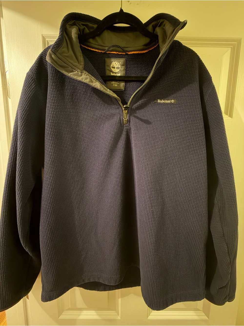 Timberland Men's Navy Quarter-Zip Waffle Knit Pullover